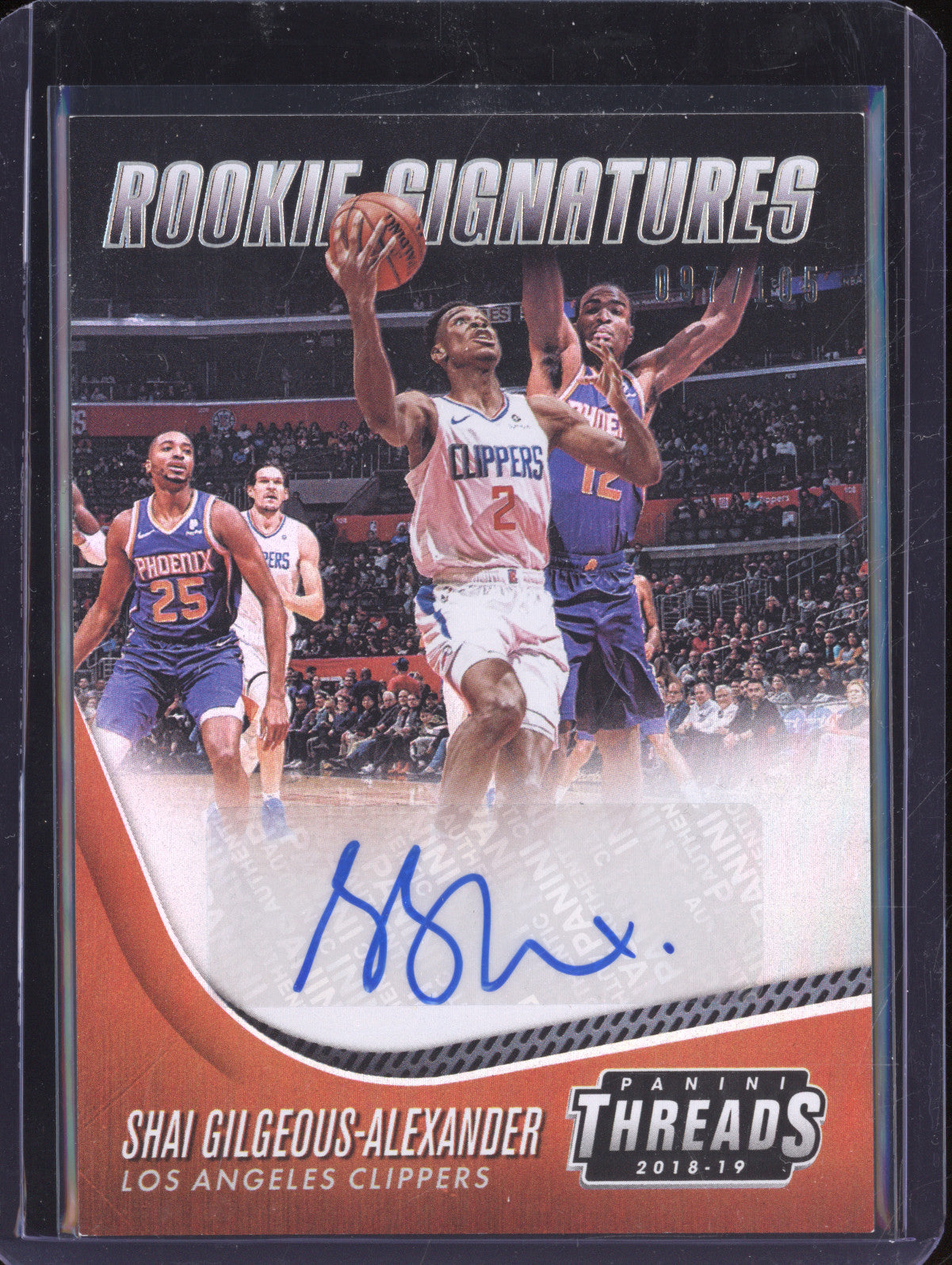 Shai Gilgeous-Alexander 2018-19 Panini Threads 11 Rookie Auto Premium RC 97/105