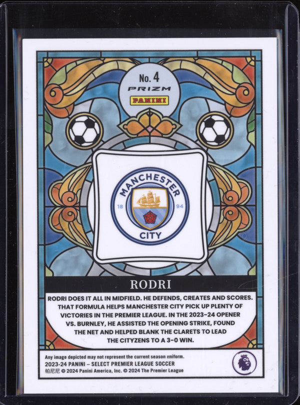 Rodri 2023-24 Panini Select 4 Stained Glass