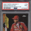 Sebastian Vettel 2020 Topps F1 Chrome 169 Orange Wave Refractor 8/25 PSA 9