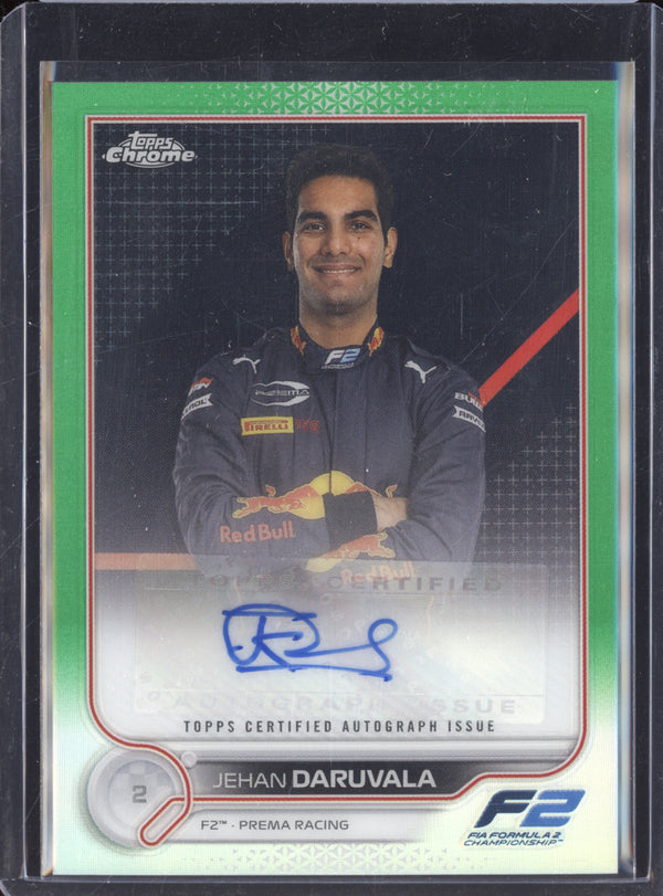 Jehan Daruvala 2022 Topps Chrome F1 CAC-JD Green Auto 77/99