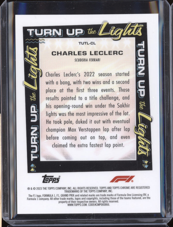 Charles Leclerc 2023 Topps Chrome Formula 1 Turn Up the Lights Orange 22/25