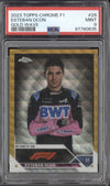 Esteban Ocon 2023 Topps F1 Chrome 29 Gold Wave Refractor 15/50 PSA 9