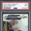 Max Verstappen 2020 Topps F1 Chrome 158 Refractor PSA 9