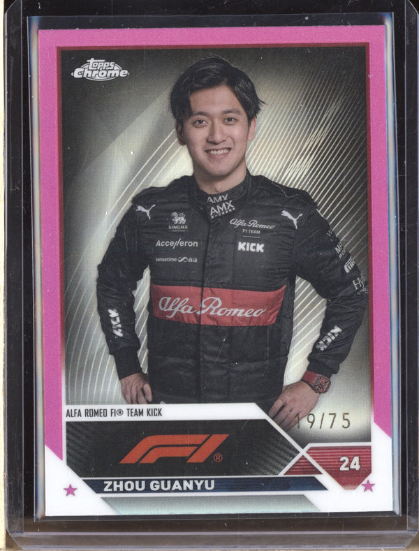 Zhou Guanyu 2023 Topps Chrome Formula 1 58 Pink 19/75