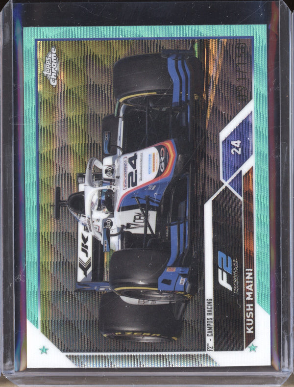 Kush Maini 2023 Topps Chrome Formula 1 134 Aqua Wave 91/150