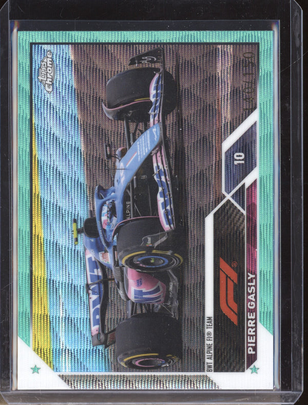 Pierre Gasly 2023 Topps Chrome Formula 1 54 Aqua Wave 140/150