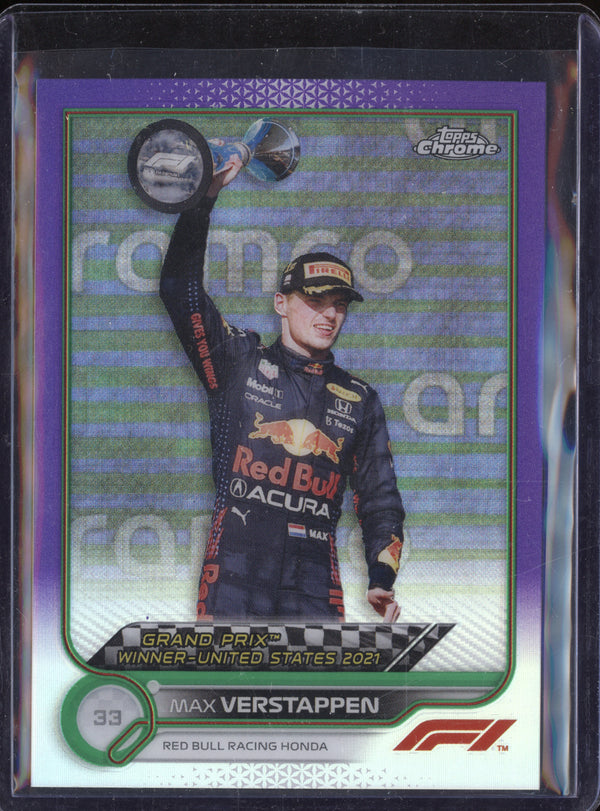 Max Verstappen 2022 Topps Chrome F1 167 Purple