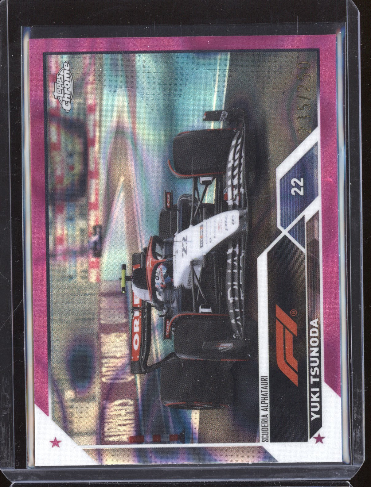 Yuki Tsunoda 2023 Topps Chrome Formula 1 115 Fuschia Lava 235/250