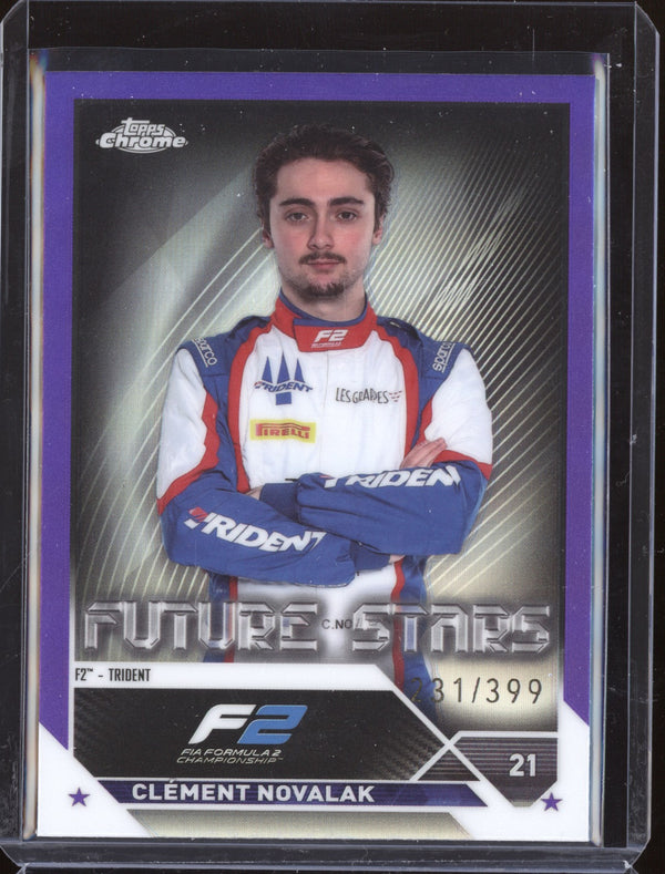 Clement Novalak 2023 Topps Chrome Formula 1 87 Purple 231/399