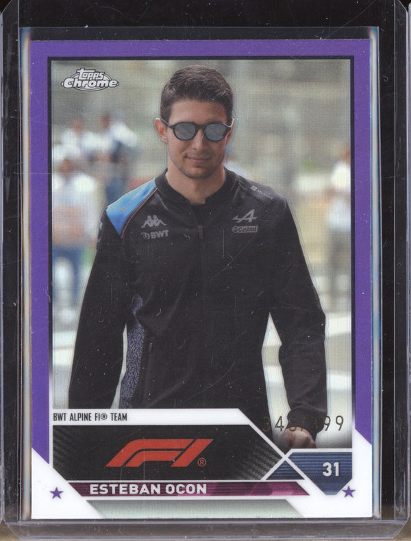 Esteban Ocon 2023 Topps Chrome Formula 1 30 Purple 346/399