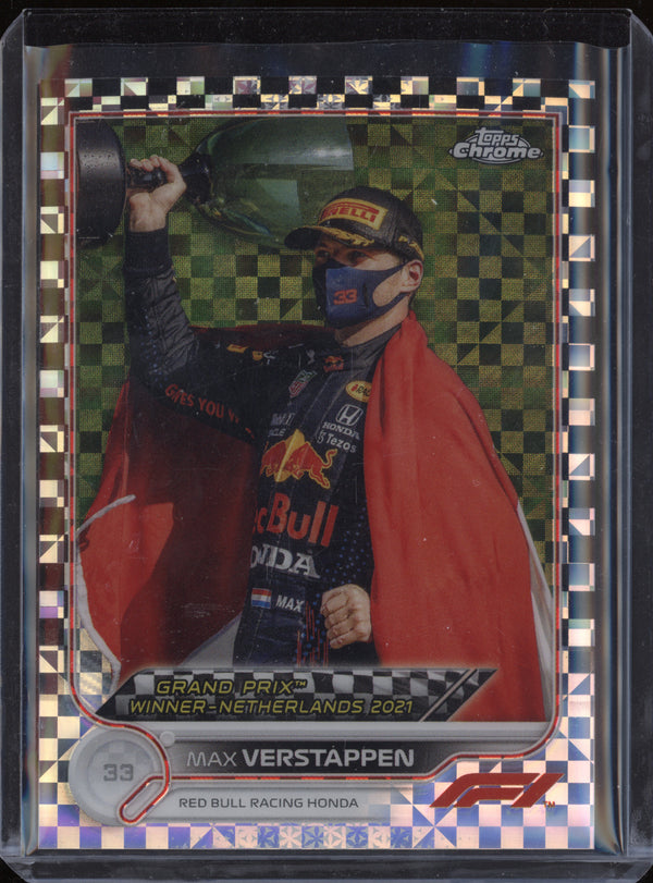 Max Verstappen 2022 Topps Chrome F1 163 Checker Flag