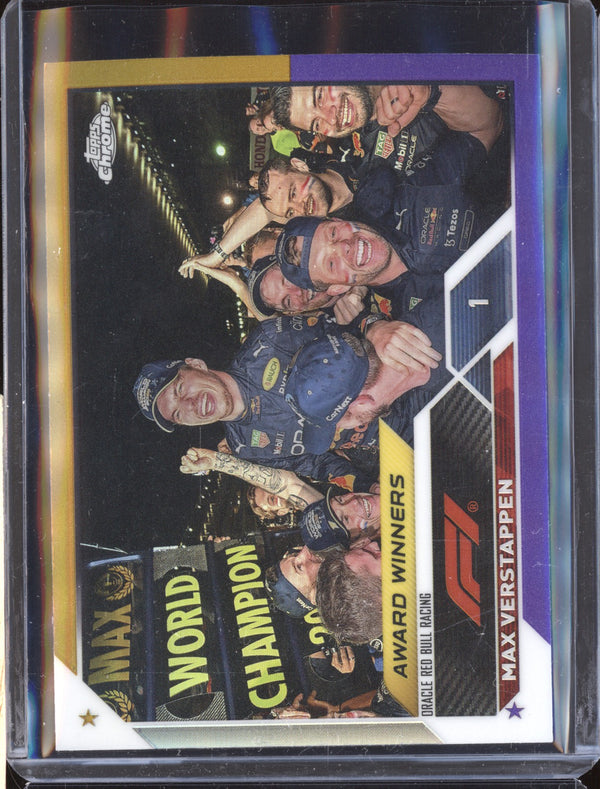 Max Verstappen 2023 Topps Chrome Formula 1 190 Gold Purple