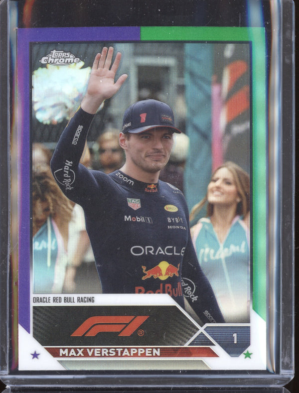 Max Verstappen 2023 Topps Chrome Formula 1 3 Purple Green