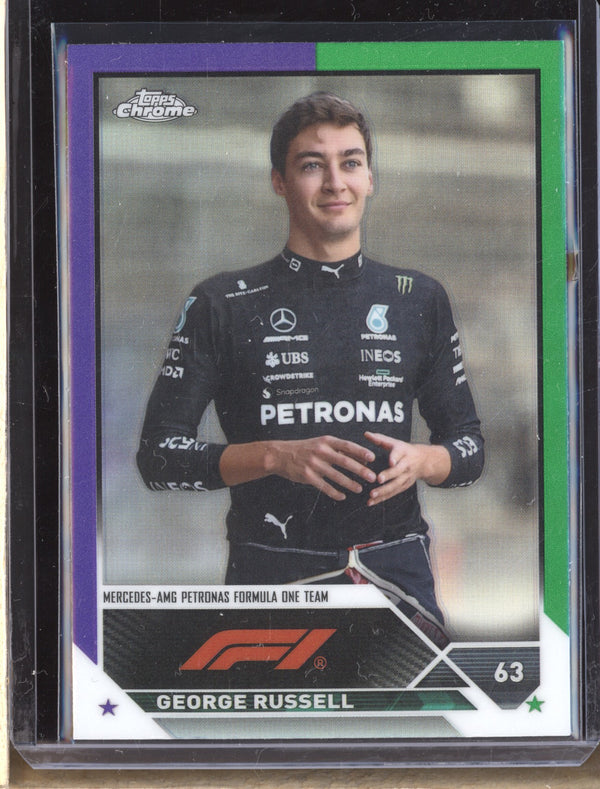 George Russell 2023 Topps Chrome Formula 1 15 Purple Green