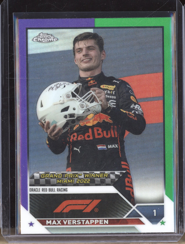 Max Verstappen 2023 Topps Chrome Formula 1 148 Purple Green