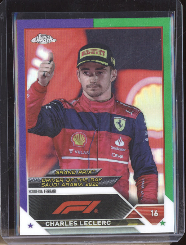 Charles Leclerc 2023 Topps Chrome Formula 1 167 Purple Green