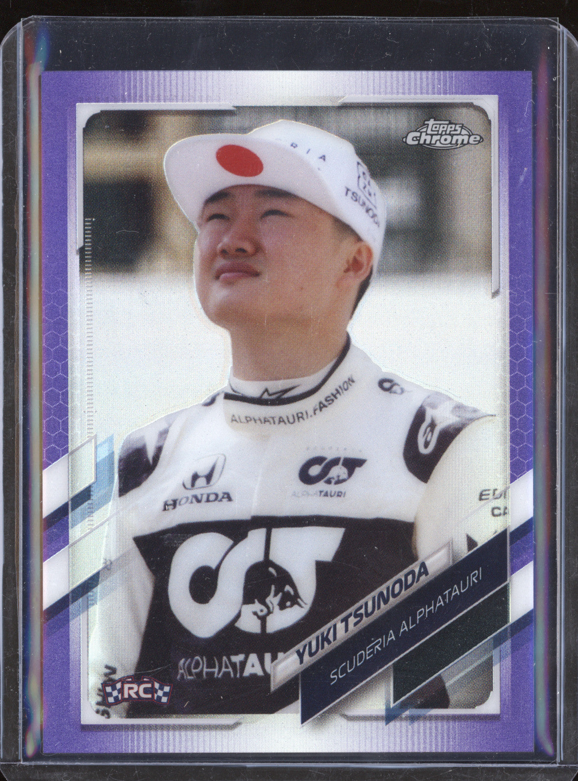 Yuki Tsunoda 2021 Topps Chrome F1 49 Purple 177/399