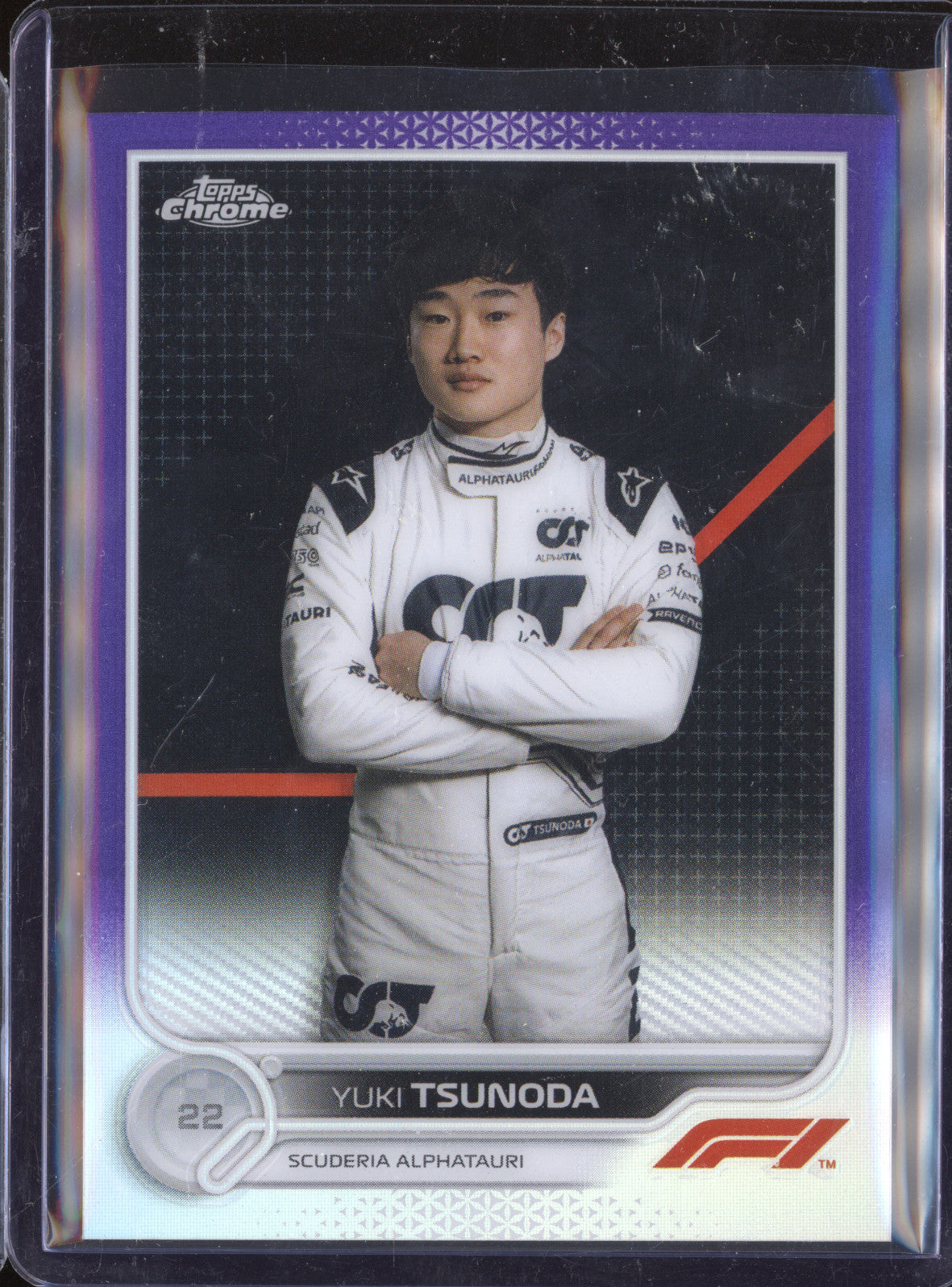 Yuki Tsunoda 2022 Topps Chrome F1 61 Purple 374/399