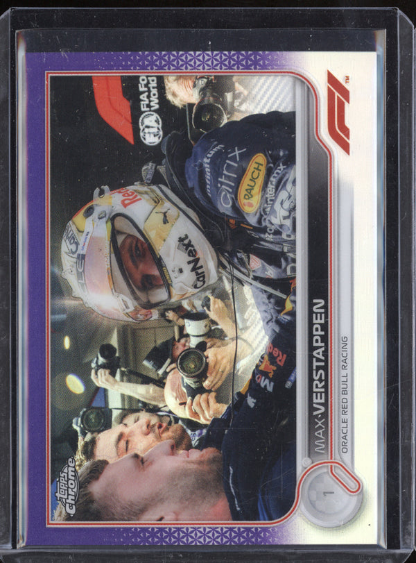 Max Verstappen 2022 Topps Chrome F1 4 Purple 259/399