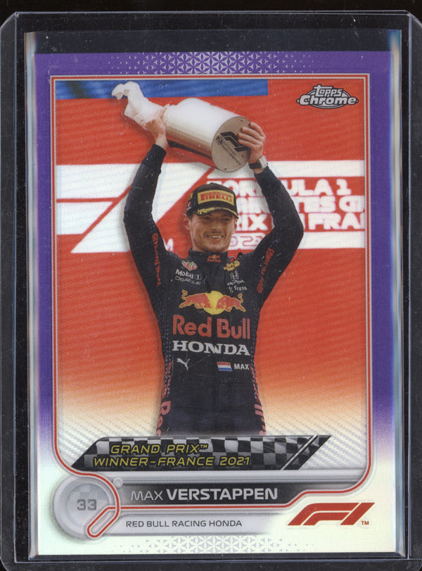 Max Verstappen 2022 Topps Chrome F1 157 Purple 385/399