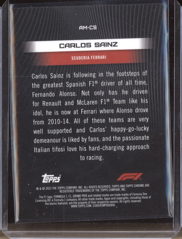 Carlos Sainz 2023 Topps Chrome Formula 1 AM-CS F1 Armour 21/50