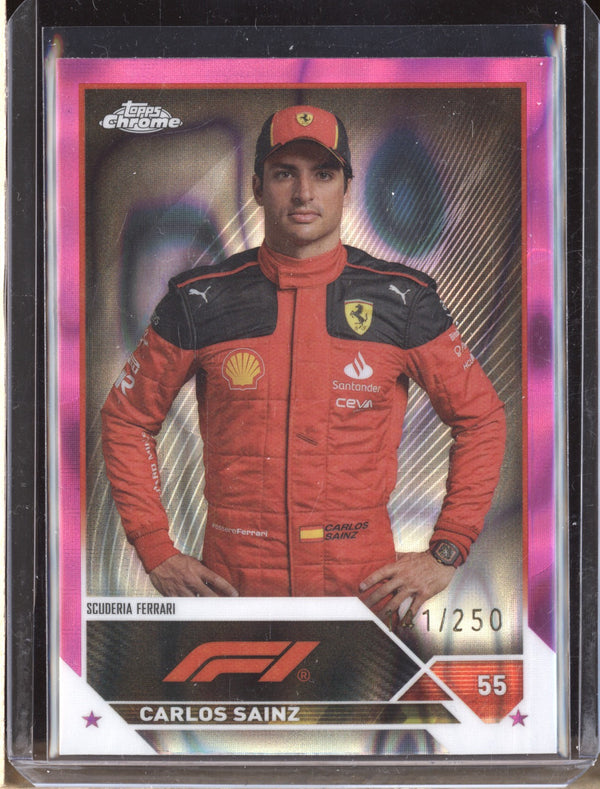 Carlos Sainz 2023 Topps Chrome Formula 1 17 Fuschia Lava 141/250