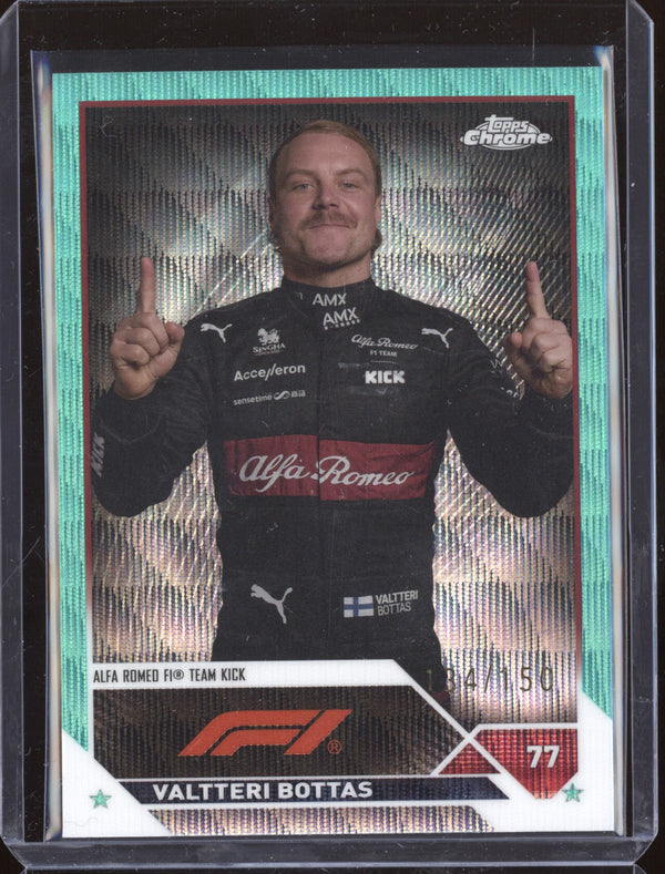 Valtteri Bottas 2023 Topps Chrome Formula 1 36 Aqua Wave 134/150