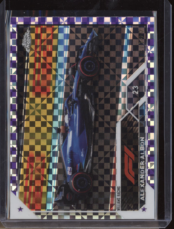 Alexander Albon 2023 Topps Chrome Formula 1 63 Purple Checker Flag 118/199