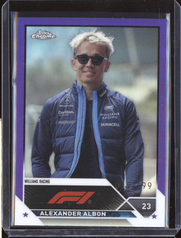 Alexander Albon 2023 Topps Chrome Formula 1 62 Purple 19/399