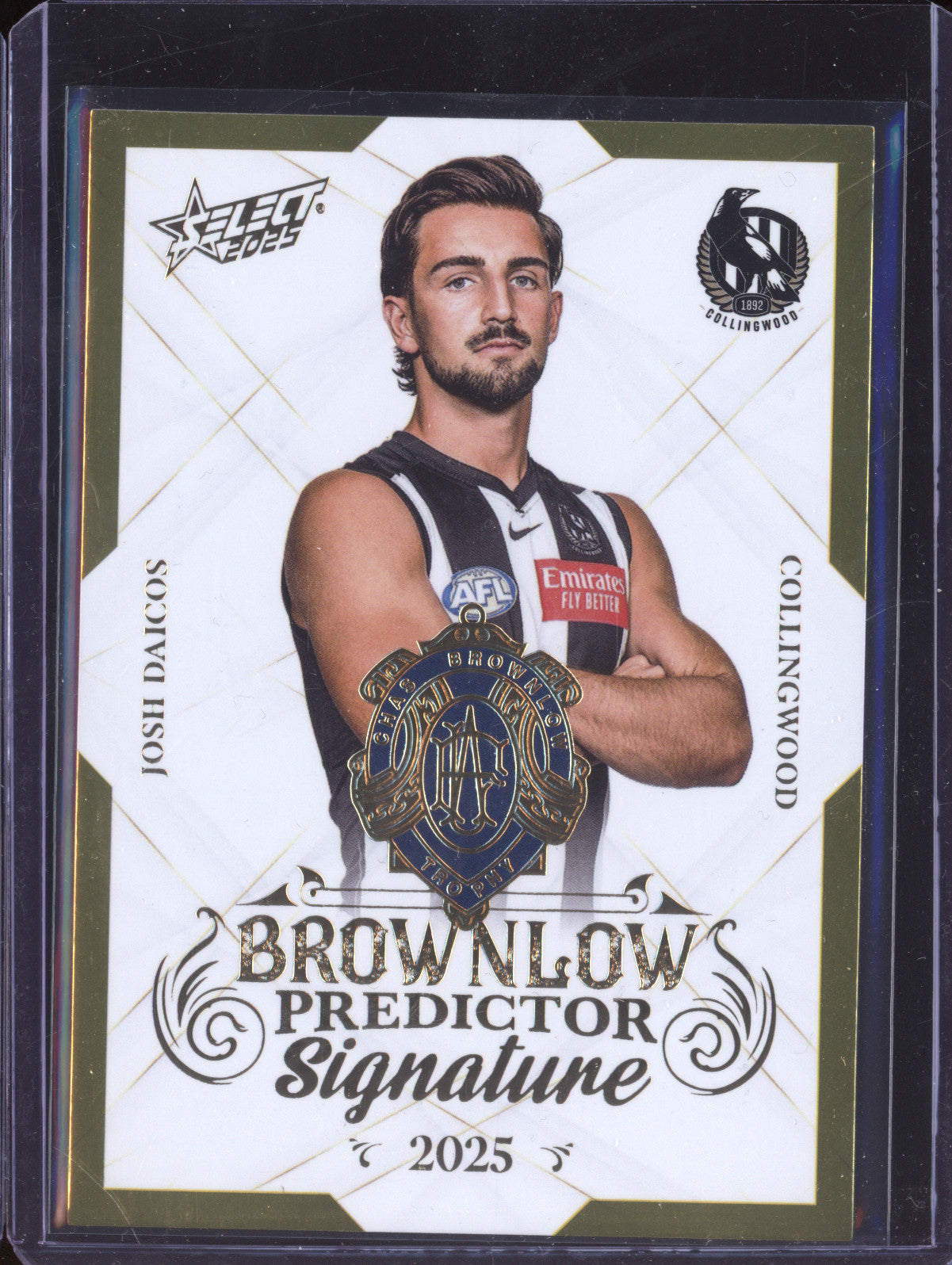 Josh Daicos 2025 Select Footy Stars BPSG17 Brownlow Medal Predictor Signature Gold 13/220