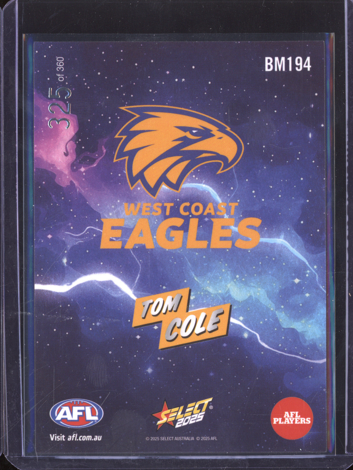 Tom Cole 2025 Select Footy Stars BM194 Boom 325/360