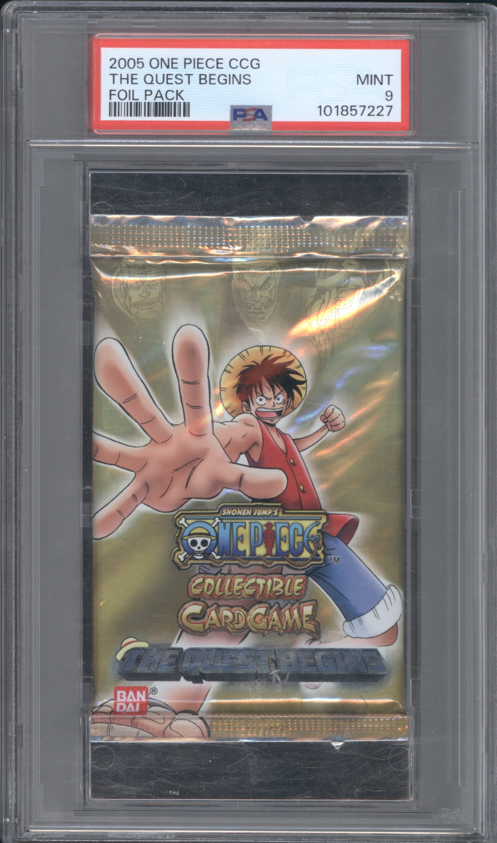 2005 One Piece Bandai The Quest Begins Monkey D. Luffy Foil Pack PSA 9