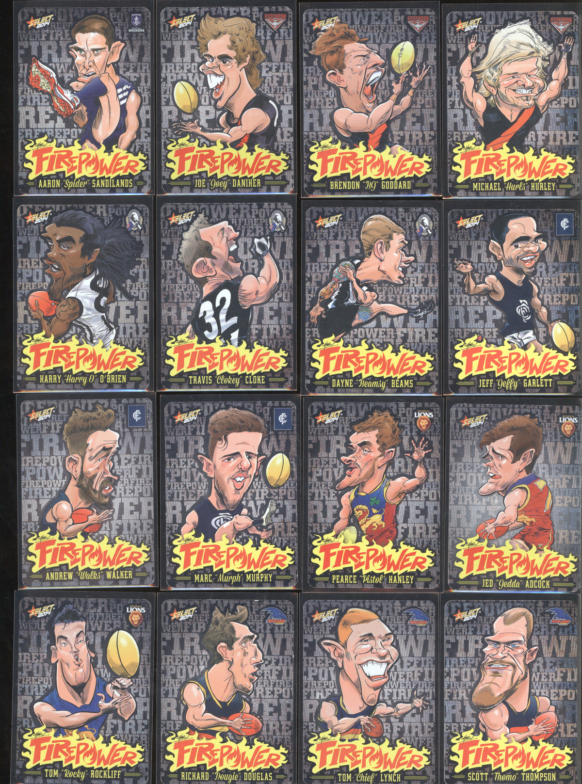 2014 AFL Select Champions Firepower Full Set FC1-FC58