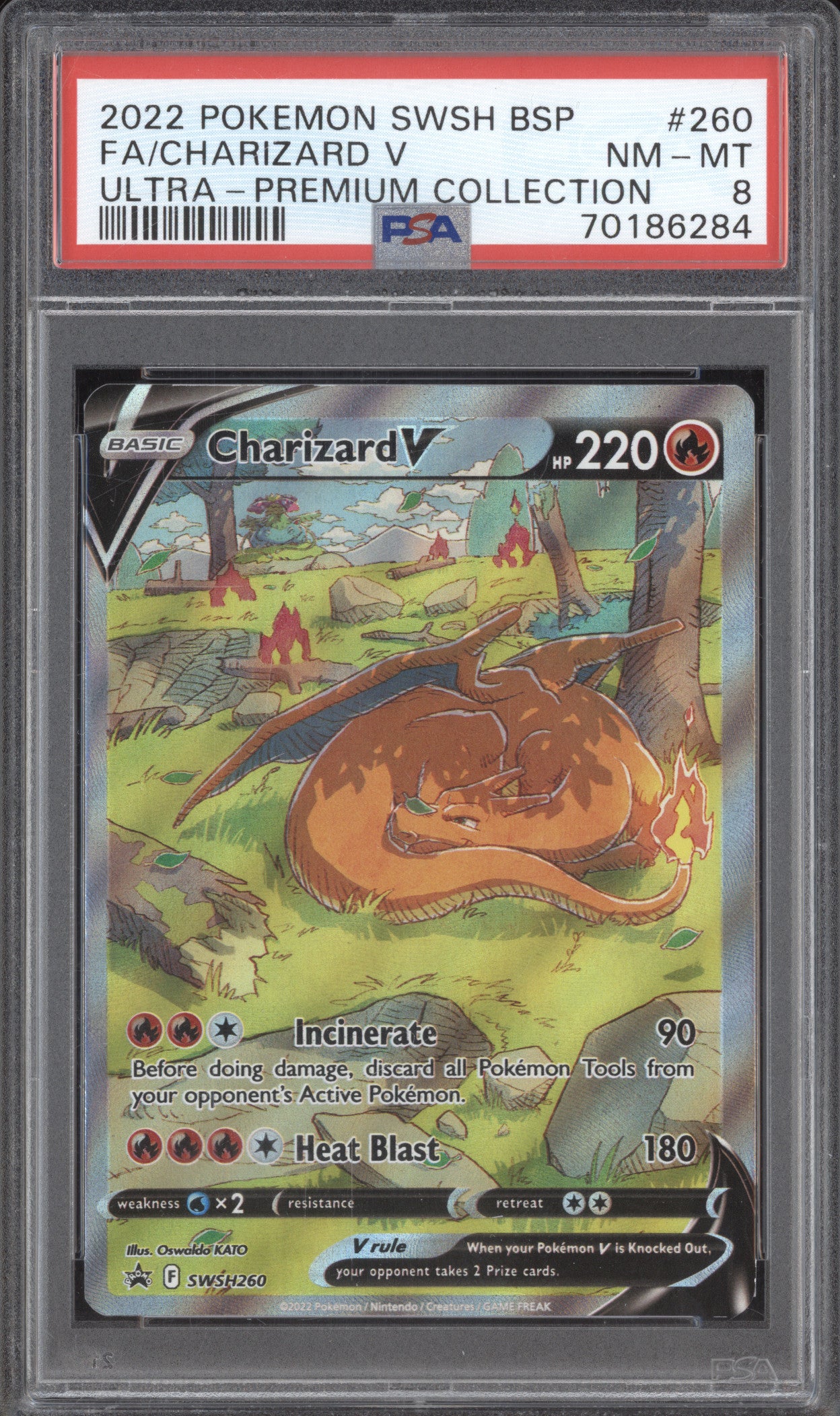 Charizard V 2022 Pokemon Sword & Shield Promos SWSH260 UPC Promo PSA 8