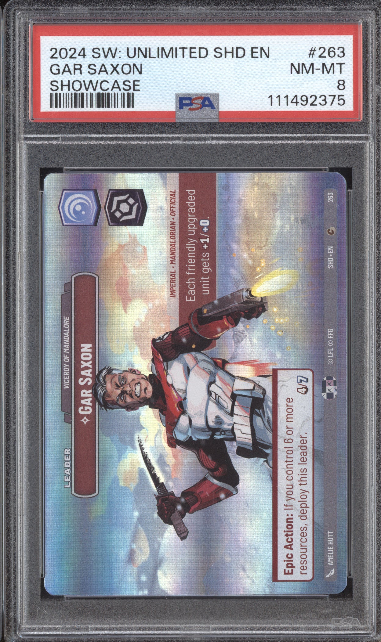 Gar Saxon 2024 Star Wars Unlimited Twilight of the Republic 263 Showcase PSA 8