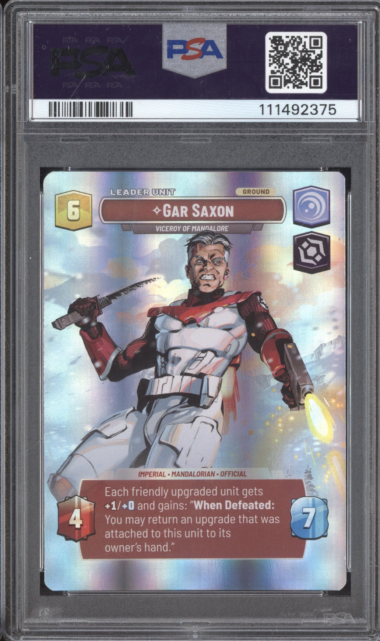 Gar Saxon 2024 Star Wars Unlimited Twilight of the Republic 263 Showcase PSA 8