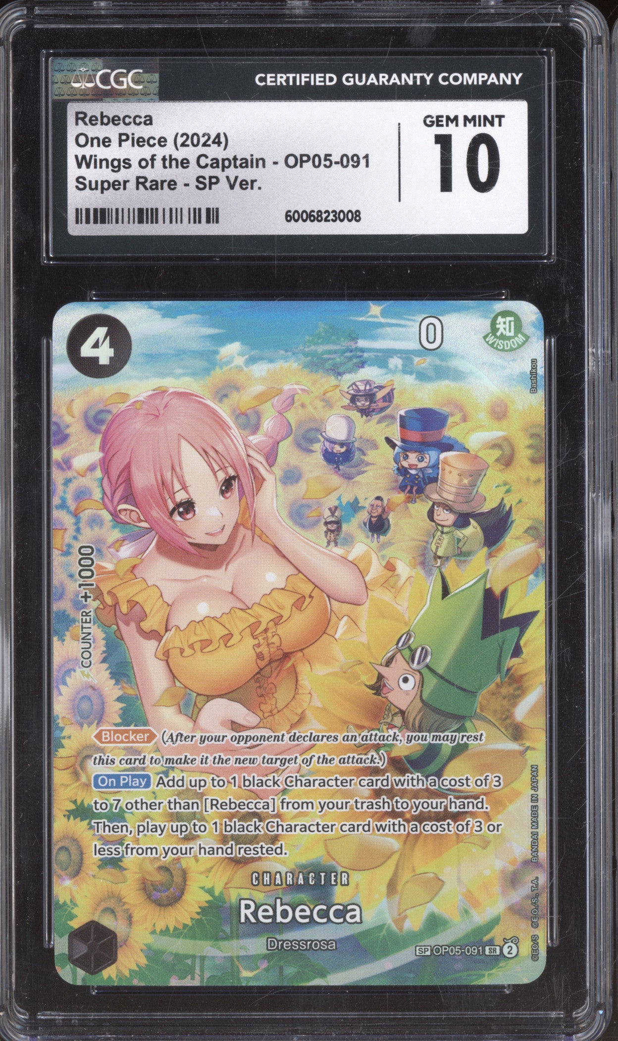 Rebecca 2024 One Piece Wings of the Captain OP05-091 Super Rare CGC 10