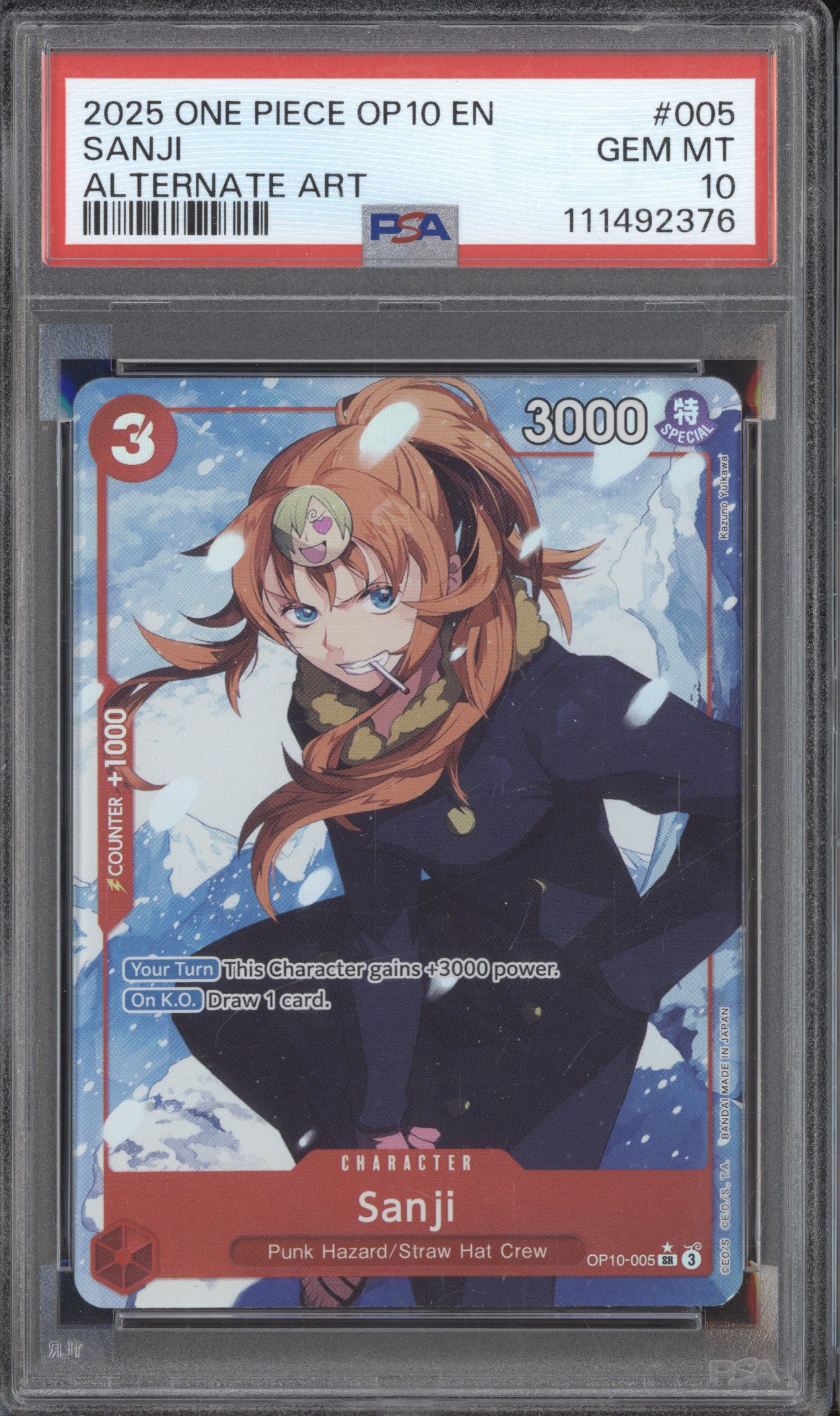Sanji 2025 One Piece Royal Blood OP10-005 Super Rare Alternate Art PSA 10