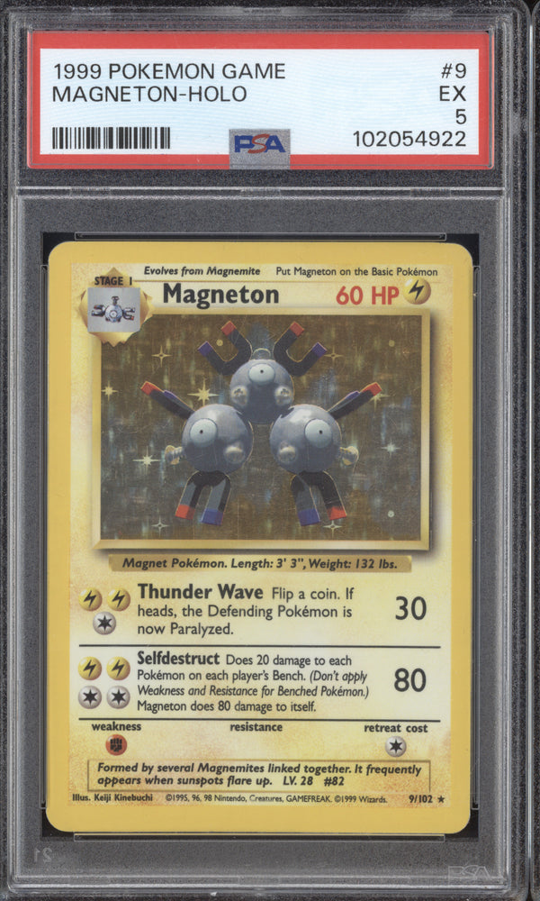 Magneton 1999 Pokemon Base Set 9/102 Holo PSA 5