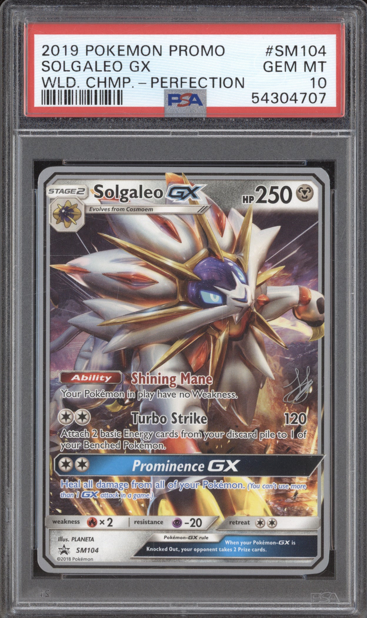 2019 Pokemon Sun & Moon SM104 Solgaleo GX World Championship PSA 10 2019 Pokemon Sun & Moon SM104 Solgaleo GX World Championship PSA 10