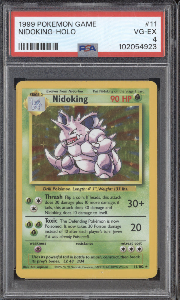 Nidoking 1999 Pokemon Base Set 11/102 Holo PSA 4