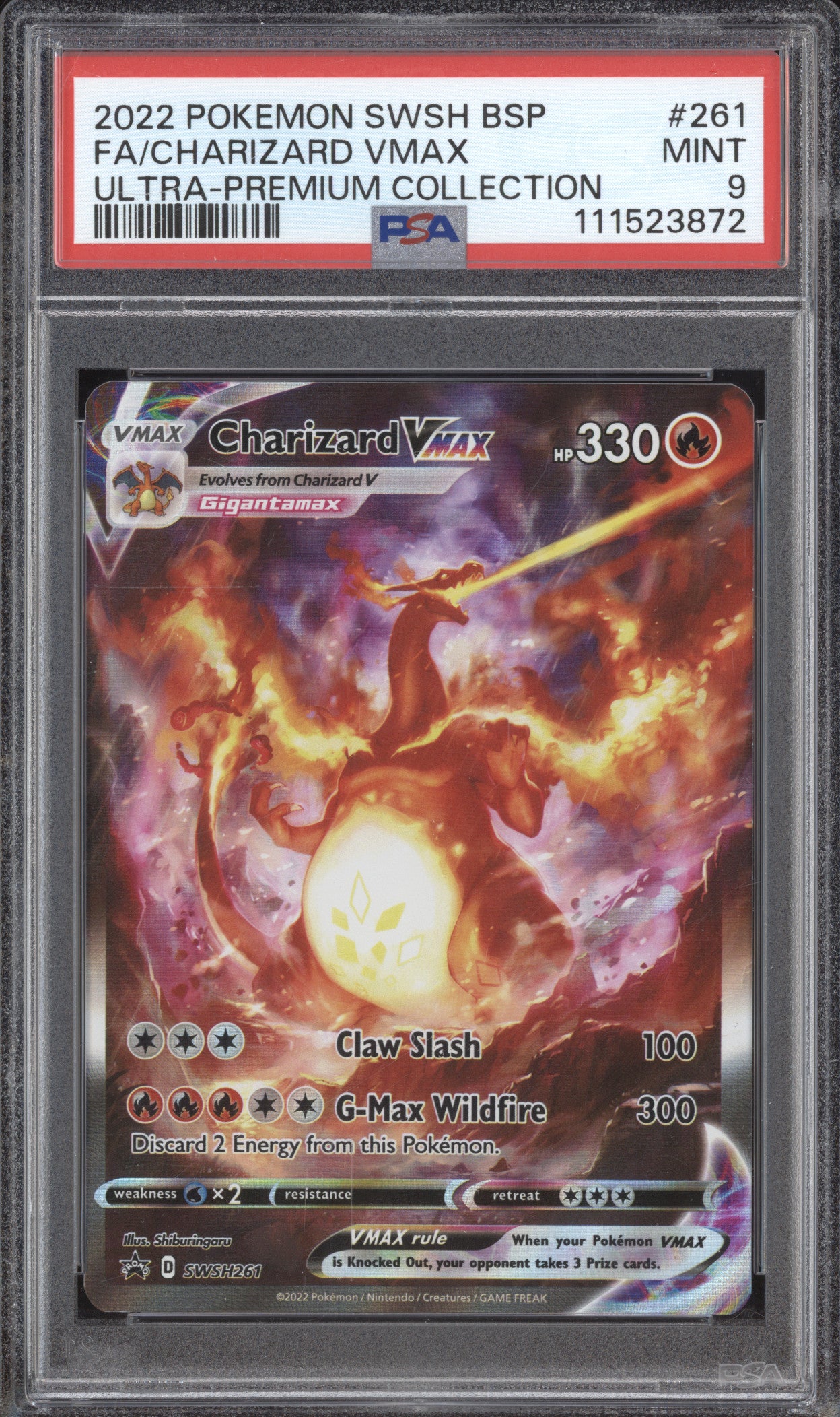 Charizard VMax 2022 Pokemon Sword & Shield Promos SWSH261 UPC Promo PSA 9