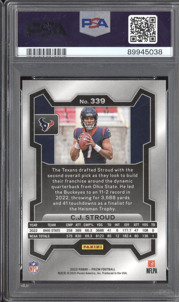 CJ Stroud 2023 Panini Prizm 339 RC PSA 10