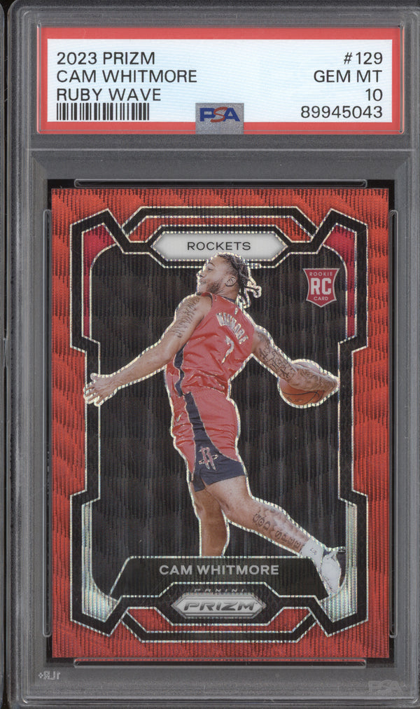 Cam Whitmore 2023-24 Panini Prizm 129 Ruby Wave RC PSA 10