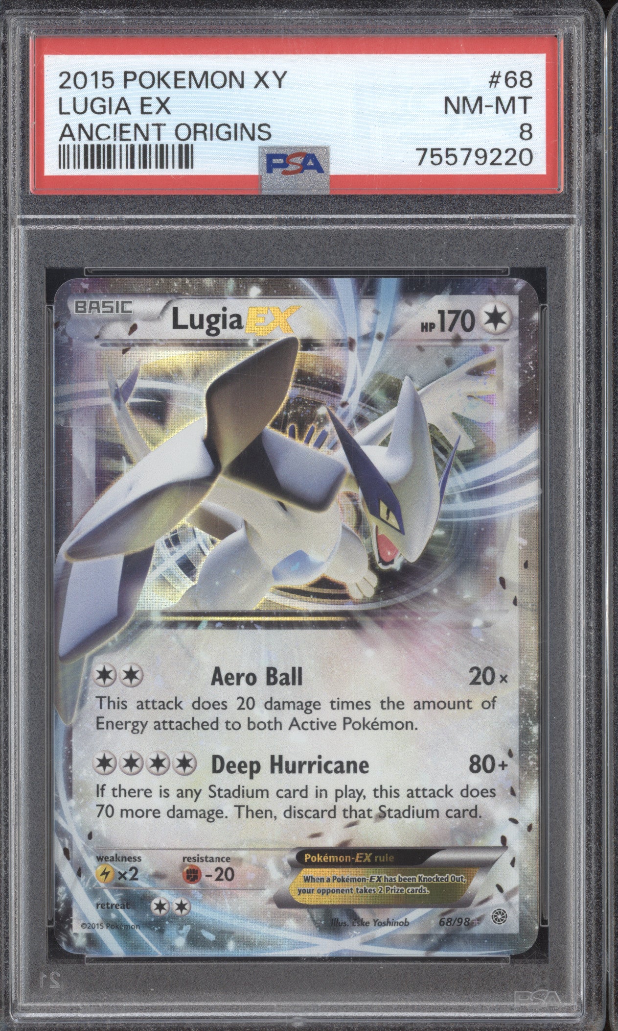 Lugia EX 2015 Pokemon Ancient Origins 68/98 PSA 8