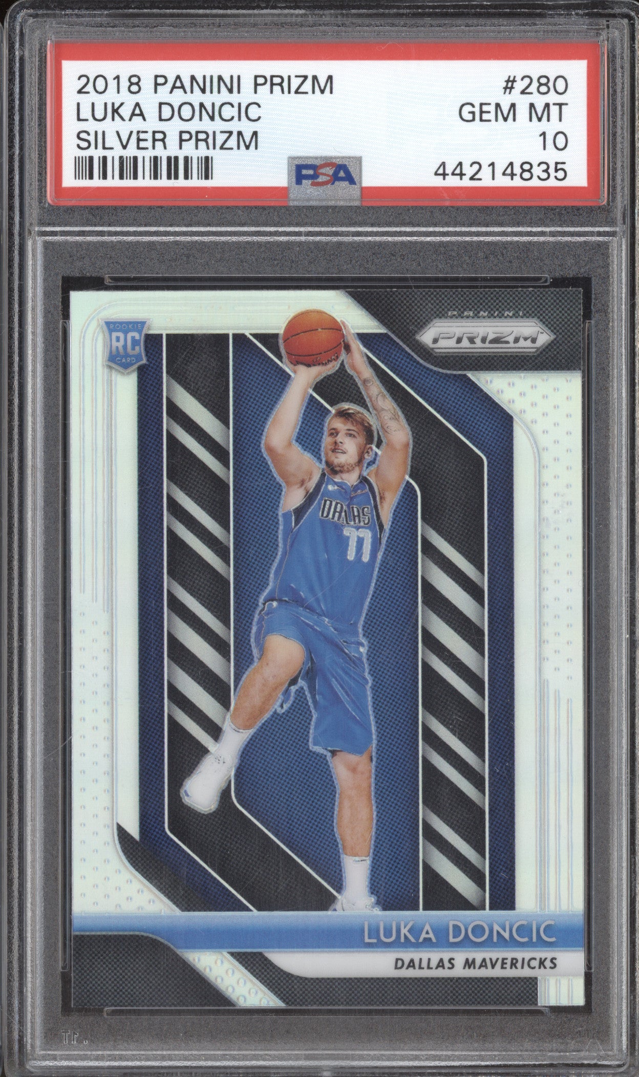 2018 Panini Prizm 280 Luka Doncic Silver Prizm RC PSA 10