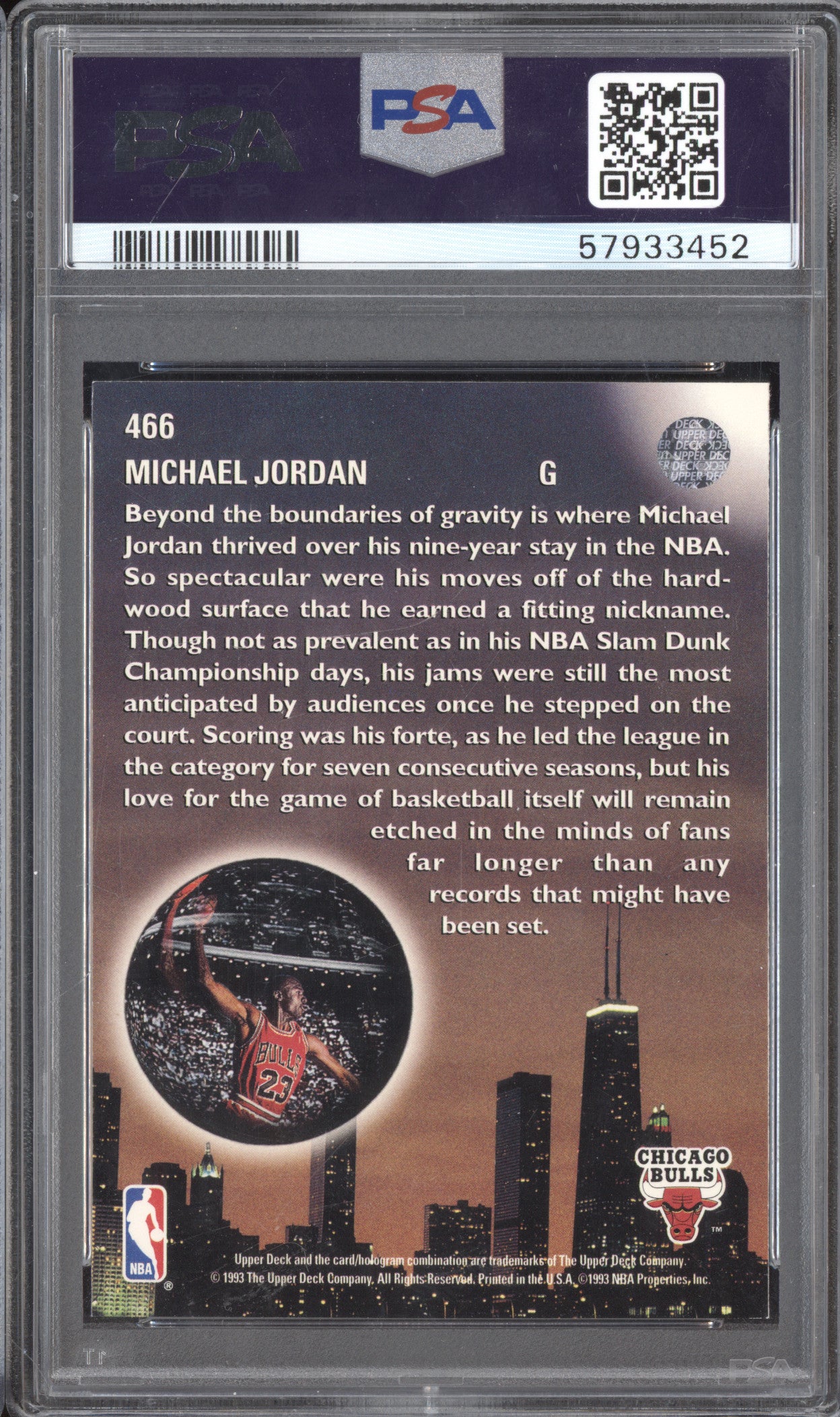 Michael Jordan 1993 Upper Deck  466 PSA 9