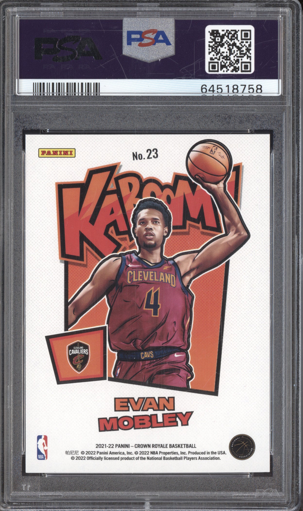 2021 Evan Mobley Crown Royale Kaboom RC PSA 9