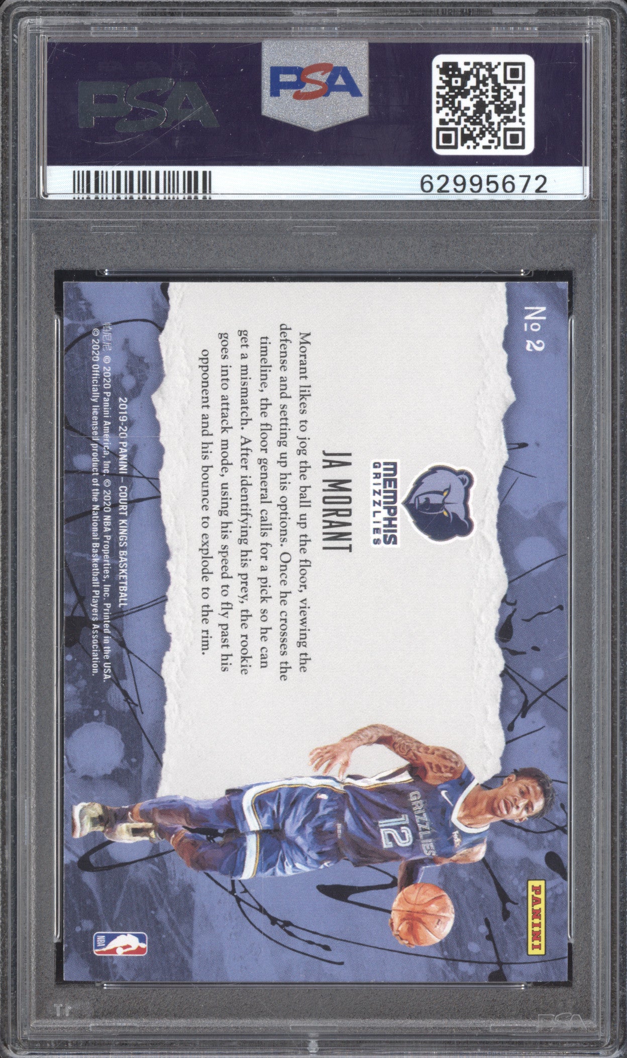 Ja Morant 2019-20 Panini Court Kings 2 First Steps RC PSA 9