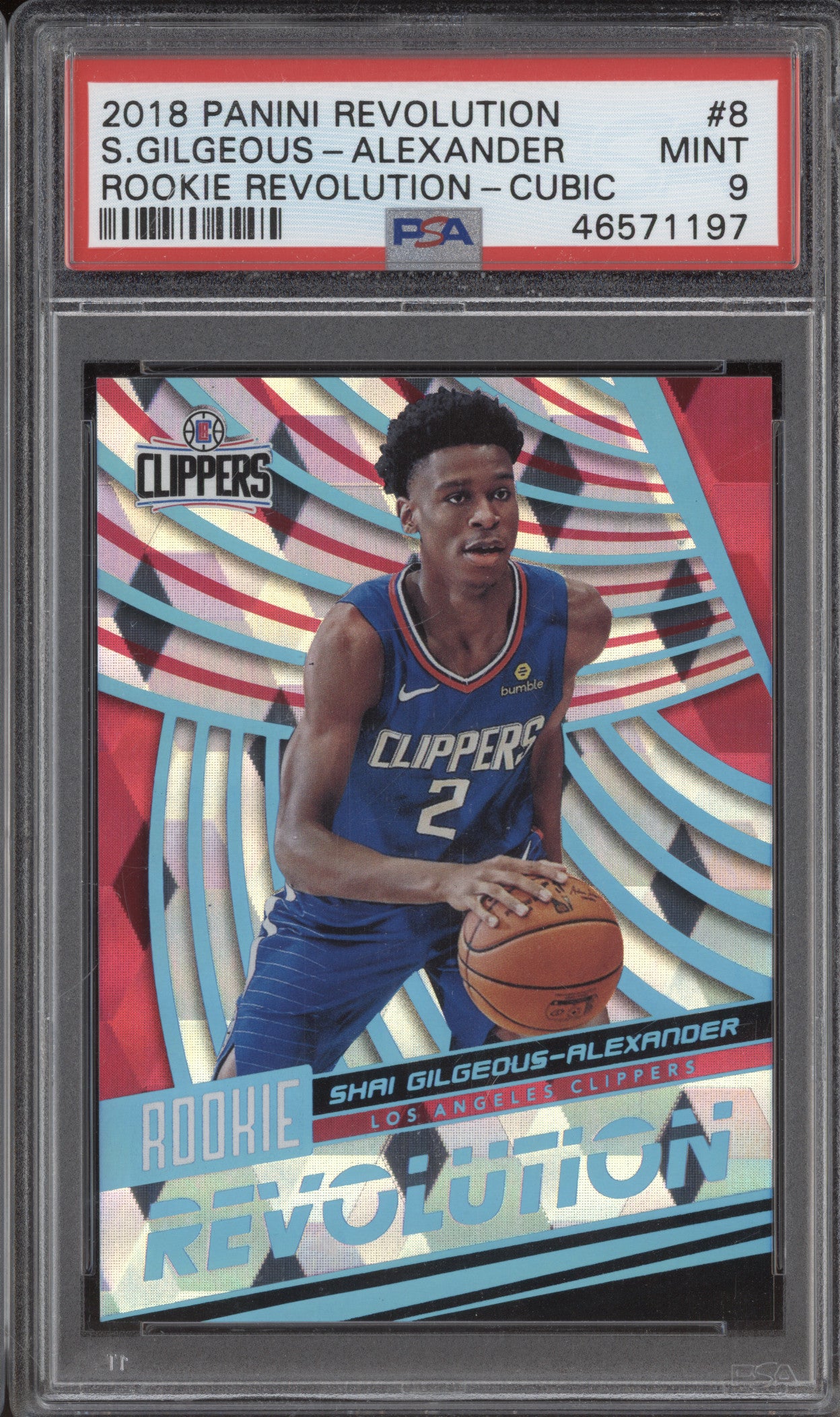 2018 Panini Revolution 8 Shai Gilgeous-Alexander Cubic RC PSA 9